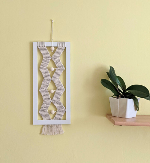 Macramé Boho záves v rámčeku — foto 3