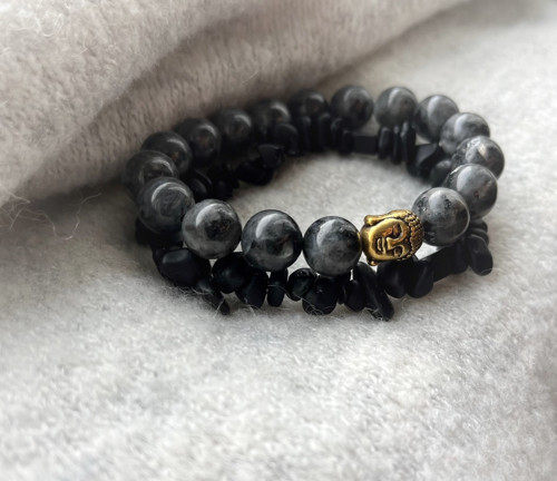 Sada náramků labradorit, onyx — foto 2