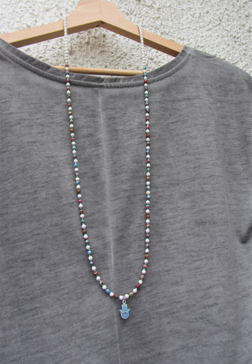Barevný regalit a Hamsa / nerez — foto 6