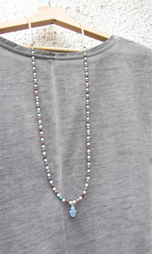 Barevný regalit a Hamsa / nerez — foto 5