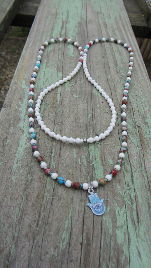 Barevný regalit a Hamsa / nerez — foto 4