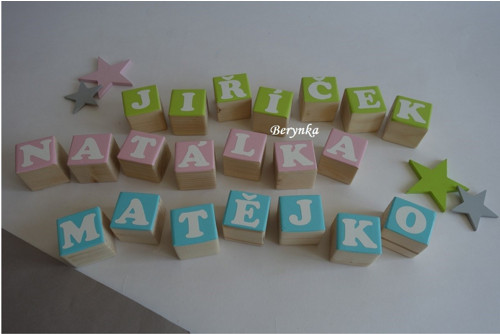 Dřevěné kostky - tyrkysové — foto 2