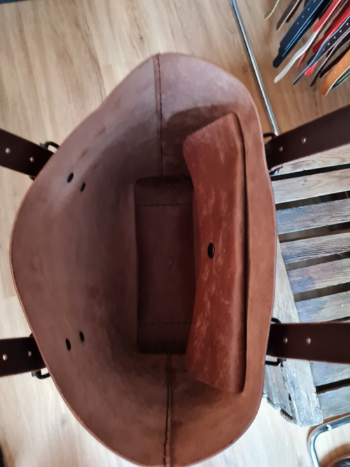 Kožená taška tmavě hnědá — foto 3