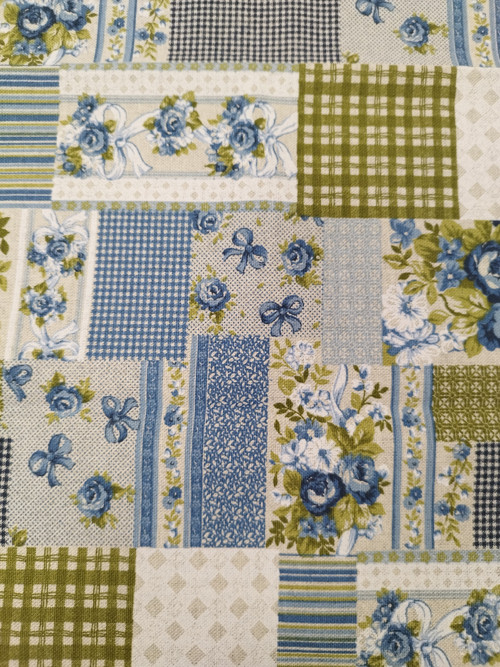 Šerpa 40*140cm MODRÝ PATCHWORK — foto 4