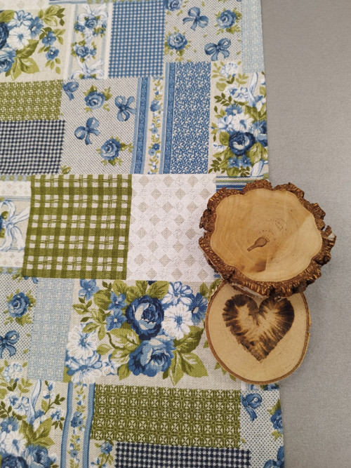 Šerpa 40*140cm MODRÝ PATCHWORK — foto 2