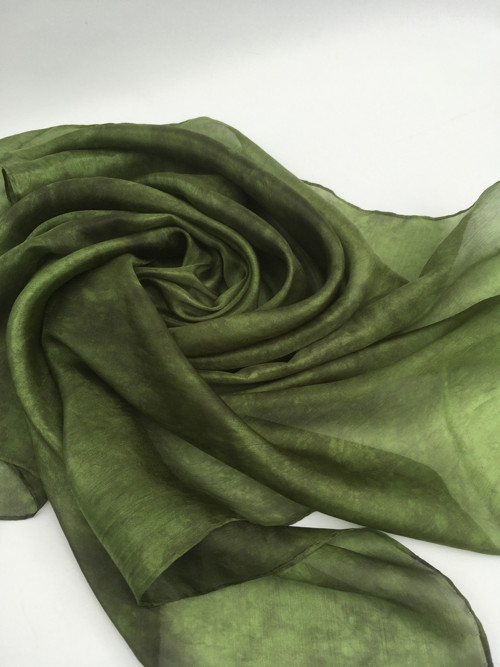 Hedvábná šála - Khaki — foto 6