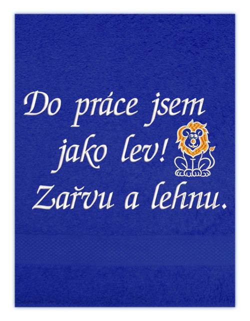 Osuška s výšivkou - lev — foto 3
