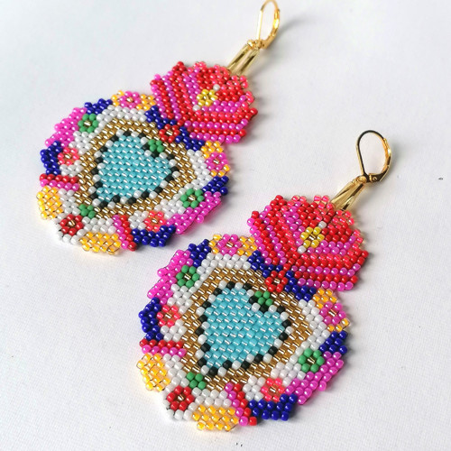 Sacred Heart Dangle Beaded Earrings — foto 2