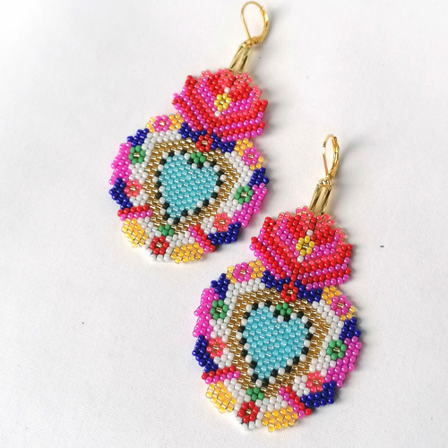 Sacred Heart Dangle Beaded Earrings — foto 5