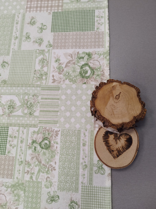 Šerpa 40*140cm ZELENKAVÝ PATCHWORK — foto 2