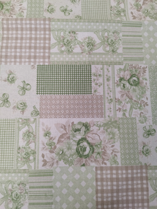 Šerpa 40*140cm ZELENKAVÝ PATCHWORK — foto 3