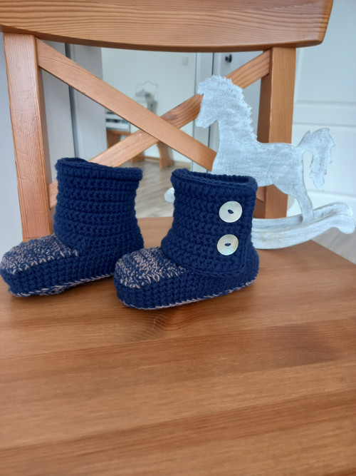 Vysoké botičky z Baby Merina,chodidýlko 13cm. — foto 4
