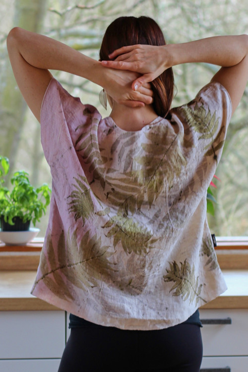 Lněná halenka škumpa natural — foto 5