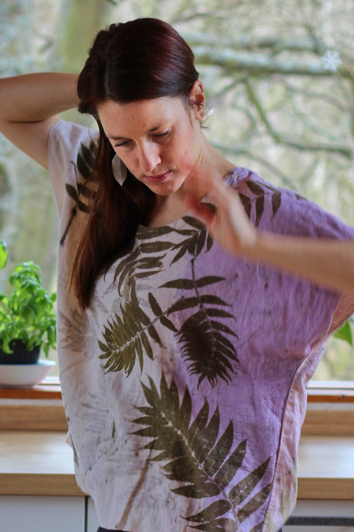 Lněná halenka škumpa natural — foto 6
