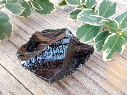 Obsidián černý, surový č. 30 — foto 4