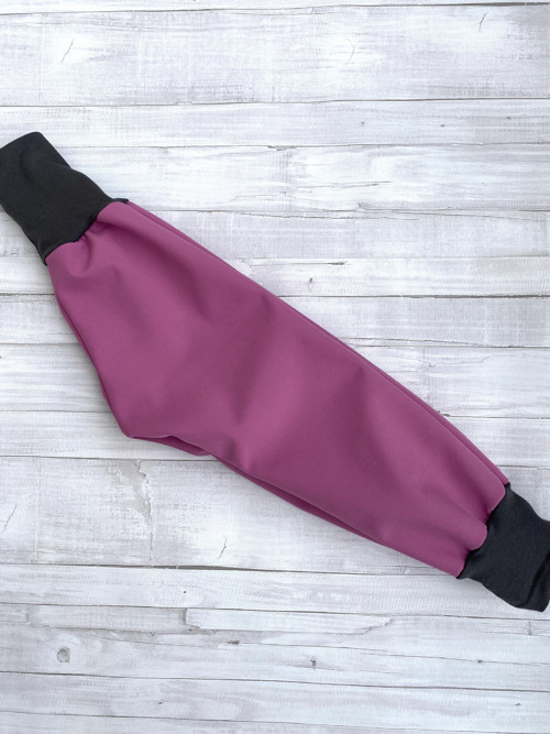 Softshell kalhoty Basic růžová/šedá VEL. 86-140 — foto 2