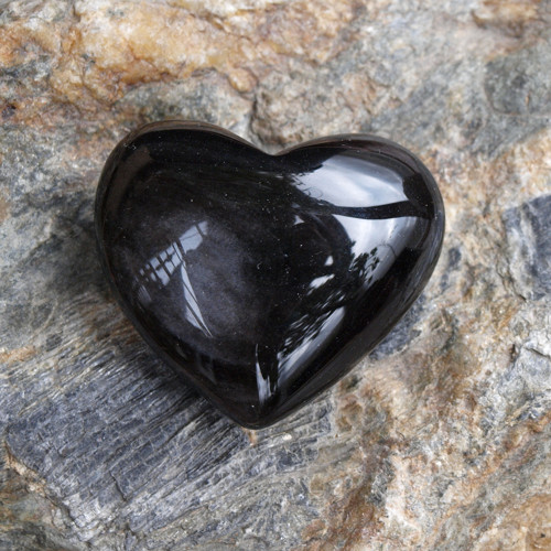 Stříbrný obsidián, buclaté srdce — foto 4