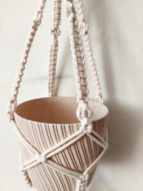Minimalistický macramé závěs - dvojzávěs — foto 2