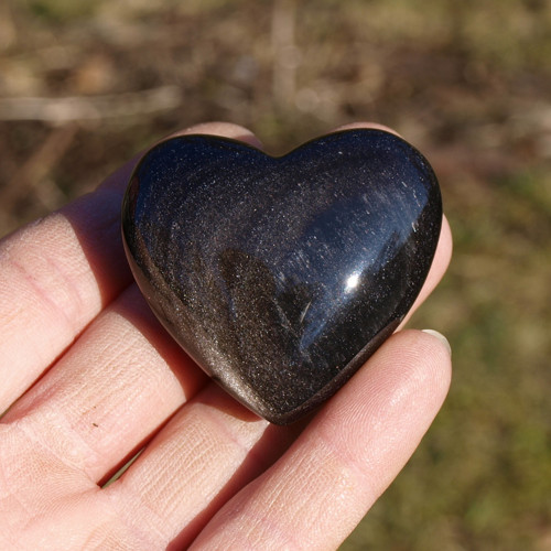 Stříbrný obsidián, buclaté srdce — foto 5
