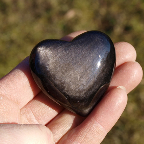 Stříbrný obsidián, buclaté srdce — foto 5