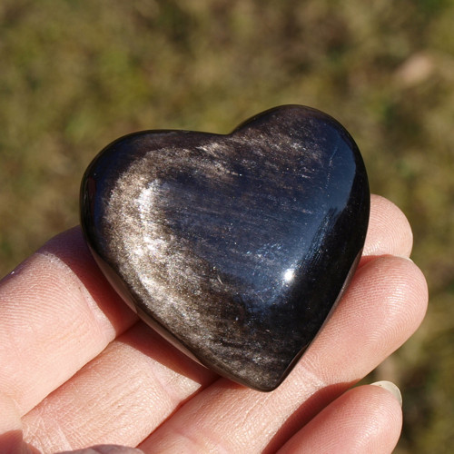 Stříbrný obsidián, buclaté srdce — foto 3