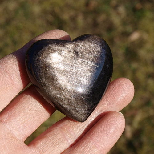 Stříbrný obsidián, buclaté srdce — foto 2