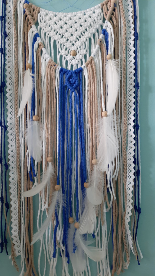 Macramé lapač snů MODRÝ — foto 3