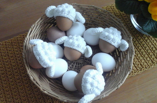 Čepičky na vajíčka - bílá ovečka — foto 2