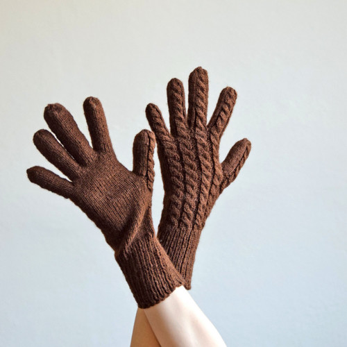 Dámské rukavice FINGER - hnědé — foto 3