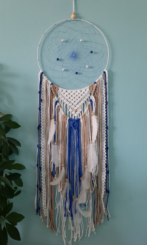 Macramé lapač snů MODRÝ — foto 6