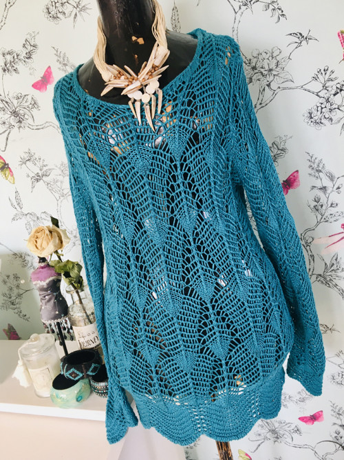 Boho hippie tunika háčkovaná — foto 2