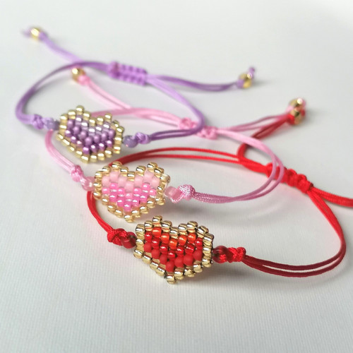 Beaded Heart-Cord Bracelets — foto 5