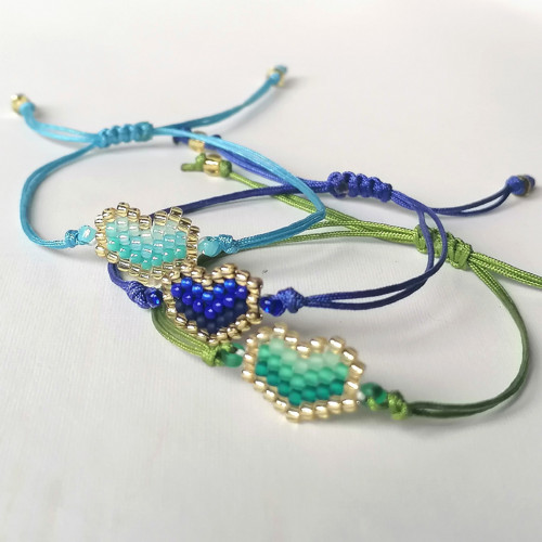 Beaded Heart-Cord Bracelets — foto 6