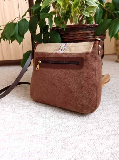 Crossbody- hnědá s béžovou — foto 3
