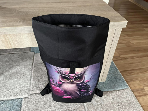 Dámský roll top batoh - sova — foto 2