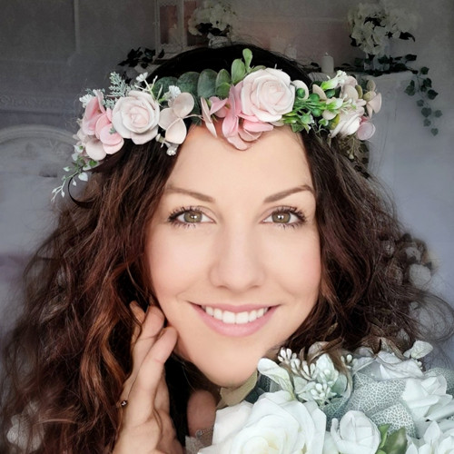 Věneček do vlasů starorůžový — foto 3