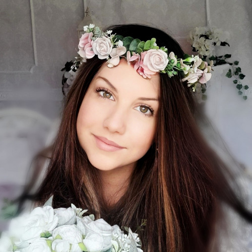 Věneček do vlasů starorůžový — foto 5