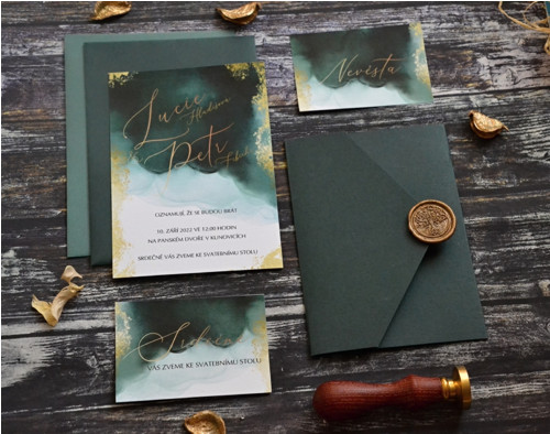 Svatební oznámení Emerald gold — foto 2