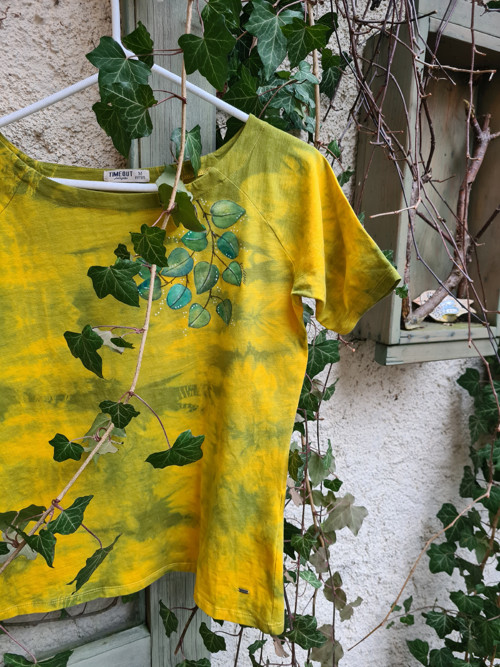 S lístečky, tričko M/L — foto 2