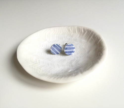 Porcelánové naušnice pruhované — foto 2