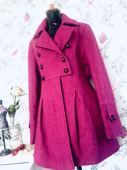 Kabát retro magenta — foto 3