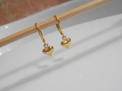 Náušnice "Srdíčka" (Nerezová ocel - Gold) — foto 2