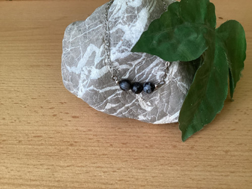 Náhrdelník - Obsidián vločkový — foto 2