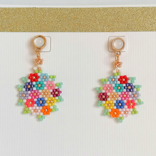 Spring Flowers Dangle Beaded Earrings — foto 4