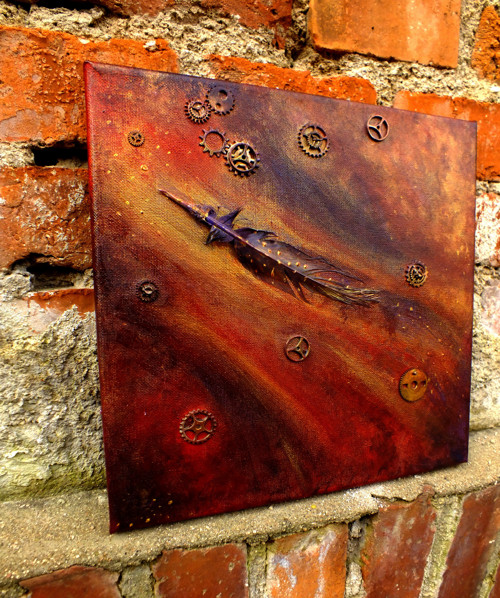 Dotek Steampunku - Peříčko - plátno — foto 3