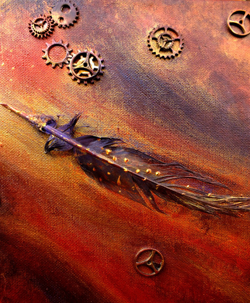 Dotek Steampunku - Peříčko - plátno — foto 2