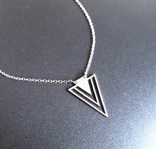 Ocelový náhrdelník*triangles — foto 6