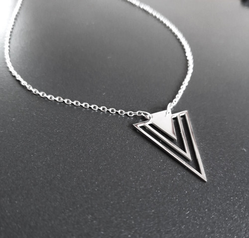 Ocelový náhrdelník*triangles — foto 2