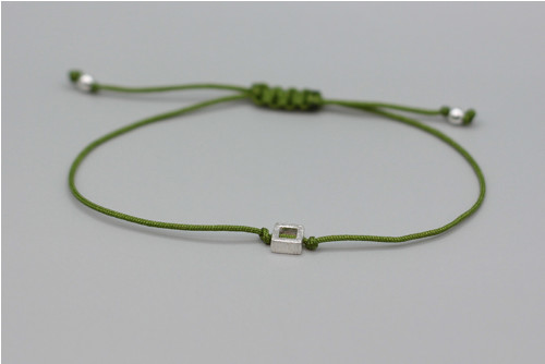 Minimalistický náramek - Square frame (zelená) — foto 2