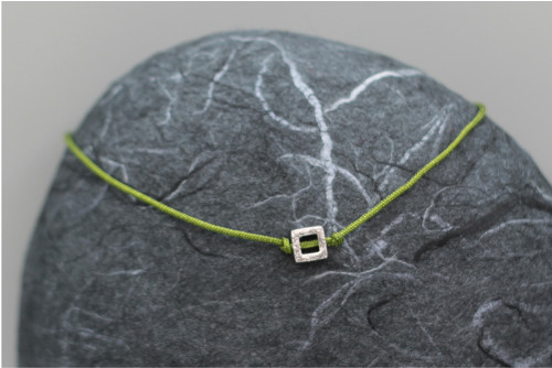 Minimalistický náramek - Square frame (zelená) — foto 3